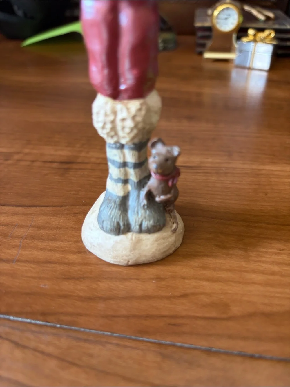 Kandy folk art Santa kitty cat figurine signed 1992
